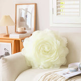 3D Flower Throw Pillow Decorative Floral Pillow Square Cushion Bed Couch