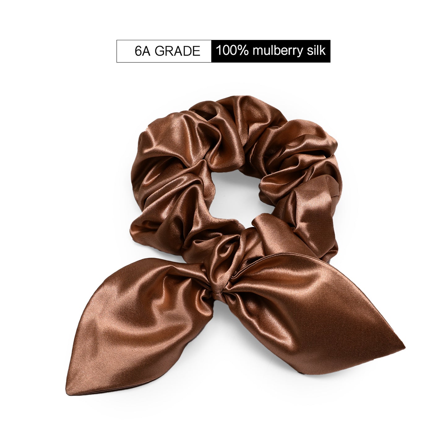 Wholesale Spot rabbit ear silk scrunchie 3.5cm hair accessories 22 momme silk hair band