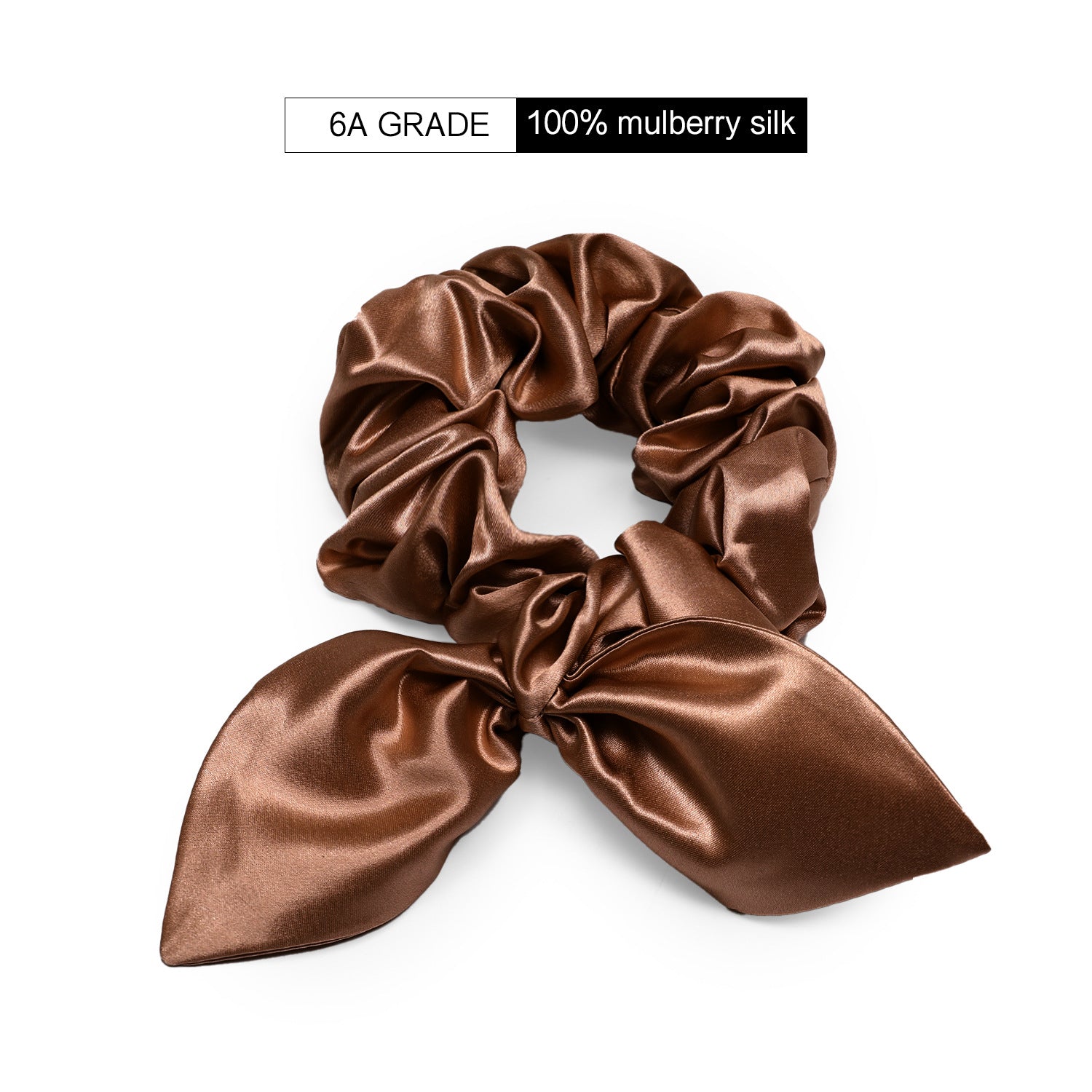 Wholesale Spot rabbit ear silk scrunchie 3.5cm hair accessories 22 momme silk hair band