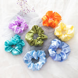 50 Colors Set Wholesale Plain Hair Accessory Scrunchy Bulk Band Elastic Silk Scrunchie Hair Tie