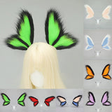 H0009 Butterfly Headband Butterfly-shaped Head Band Plush Hair Hoop Cute Fancy Headband for Daily Wear, Parties & Cosplay