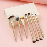 Unique Products 2024 7pcs pink Double Ended Makeup Brushes Vegan Synthetic Hair Luxury Gold Makeup Brush Set with case