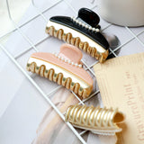 High-End Pearl Hair Claws Acetate & Plastic Women Girls Shark Grip Multifunction Hair Clips with Light Luxury Customized Size