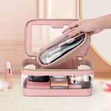 Custom Logo Small for Toiletry Makeup Pouch Transparent Clear PVC Leather Material with Fashion Zipper Closure