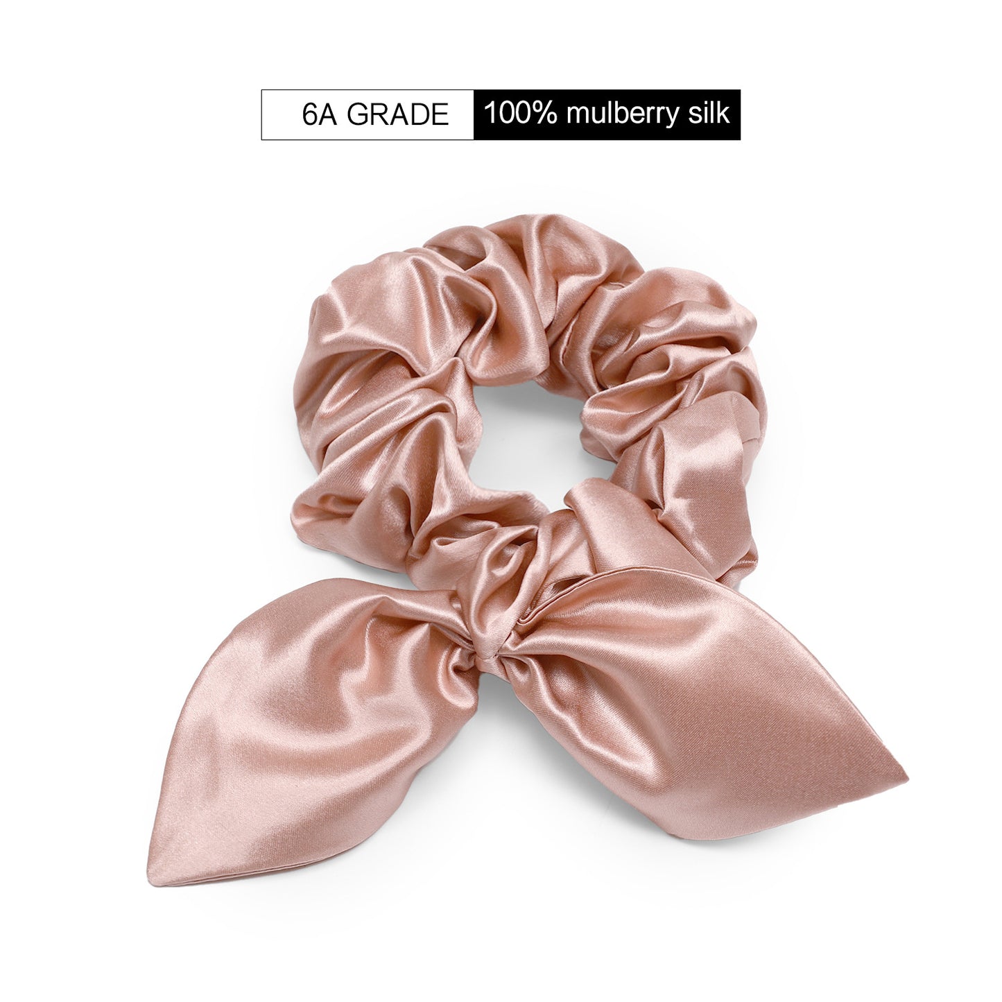 Wholesale Spot rabbit ear silk scrunchie 3.5cm hair accessories 22 momme silk hair band