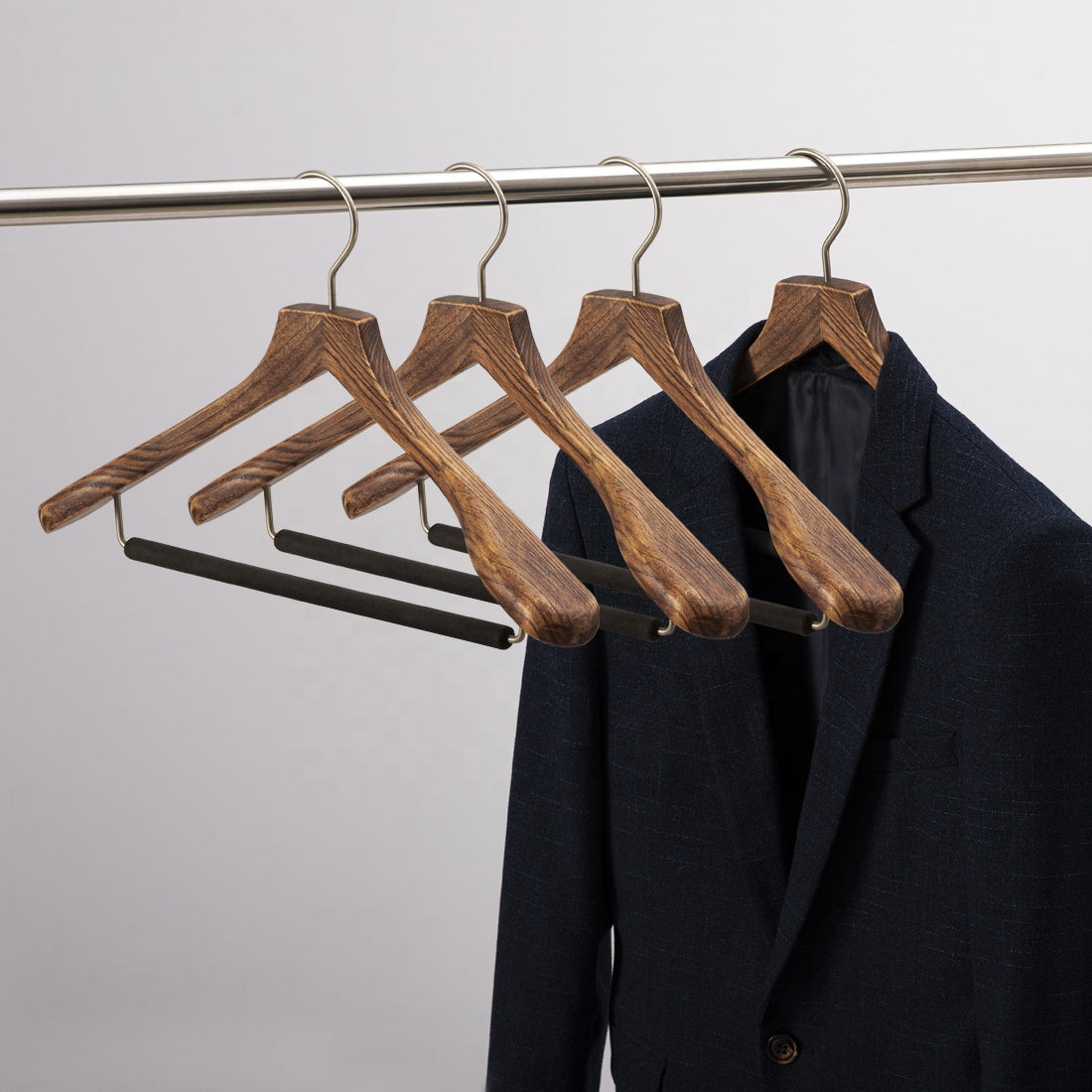 Clip de madera para ropa, logotipo de la marca, pinzas para pantalones de madera, percha de hotel