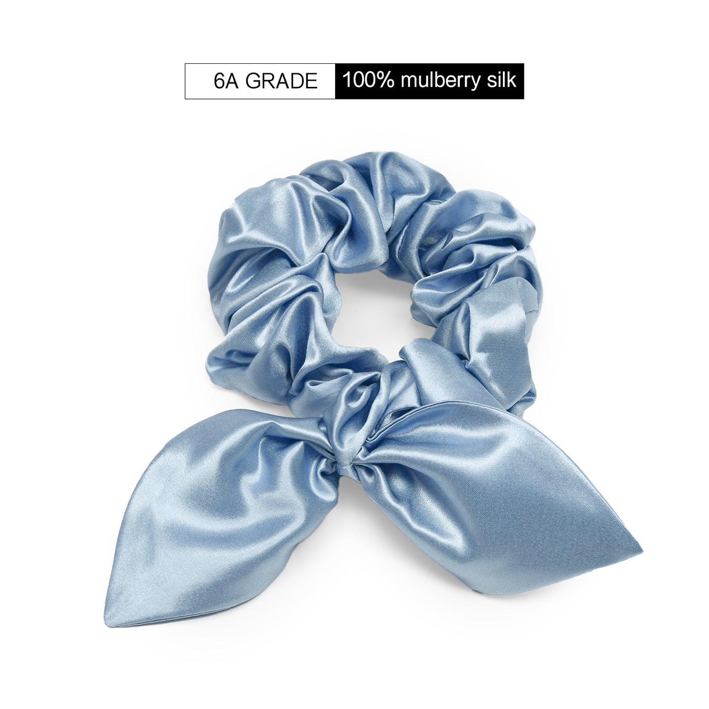 Wholesale Spot rabbit ear silk scrunchie 3.5cm hair accessories 22 momme silk hair band