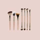 7pcs pink Double Ended Makeup Brushes Vegan Synthetic Hair Luxury Gold Makeup Brush Set with case