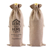 Custom Linen Wine Bag with Logo – Personalized Drawstring Bottle Gift Bag