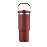 Vaso de viaje con aislamiento al vacío de acero inoxidable 304 de 30 oz con asa, taza de coche de doble pared, taza de café portátil, marca personalizada disponible