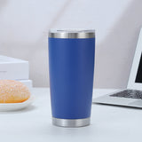 Vaso de acero inoxidable de 20 oz con logotipo personalizado, de fábrica, con aislamiento de doble pared, de acero inoxidable al vacío, con tapas.