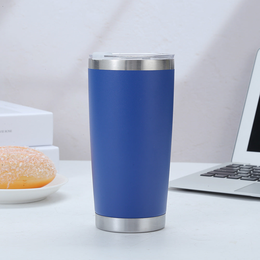 Vaso de acero inoxidable de 20 oz con logotipo personalizado, de fábrica, con aislamiento de doble pared, de acero inoxidable al vacío, con tapas.