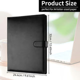 Custom Logo A4 PU Leather Padfolio Portfolio Folder with Clipboard, Memo Pad, Card Holder & Pen Loop for Business Office
