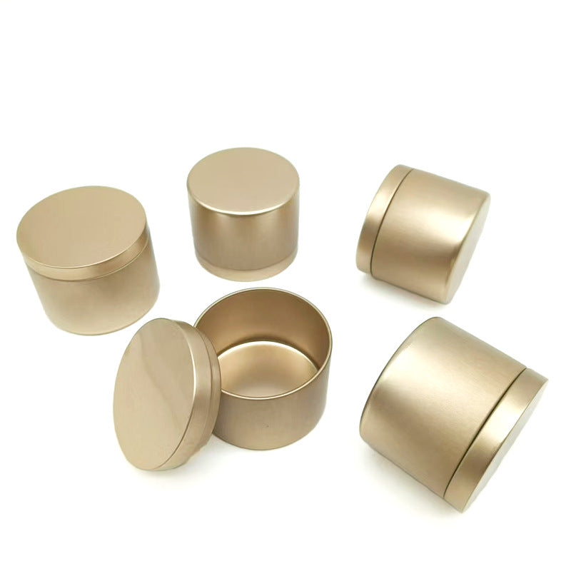 Latas Contenedoras de Velas Personalizadas de 4oz y 8oz – Empaques Redondos de Metal Color Oro Champagne y Oro Rosa para Velas, Perfumes Sólidos y Bálsamos