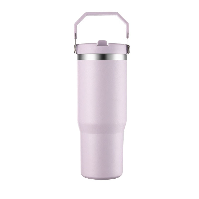 Vaso de viaje con aislamiento al vacío de acero inoxidable 304 de 30 oz con asa, taza de coche de doble pared, taza de café portátil, marca personalizada disponible