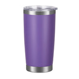 Vaso de acero inoxidable 304 con aislamiento al vacío de doble pared de 20 oz, vaso para coche, con recubrimiento en polvo y tapa, logotipo personalizado disponible.