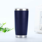 Vaso de acero inoxidable de 20 oz con logotipo personalizado, de fábrica, con aislamiento de doble pared, de acero inoxidable al vacío, con tapas.