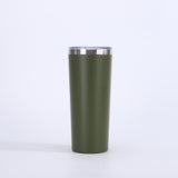 Vaso de cerveza de doble pared con aislamiento al vacío de 22 oz y tapa, taza de viaje de acero inoxidable 304 con recubrimiento en polvo, con impresión de logotipo personalizado disponible.