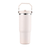 Vaso de viaje con aislamiento al vacío de acero inoxidable 304 de 30 oz con asa, taza de coche de doble pared, taza de café portátil, marca personalizada disponible