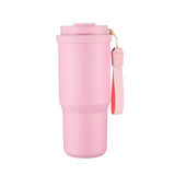 Taza de viaje con aislamiento al vacío de acero inoxidable 304 de 25 oz con correa de transporte, vaso de café portátil para auto, marca personalizada disponible