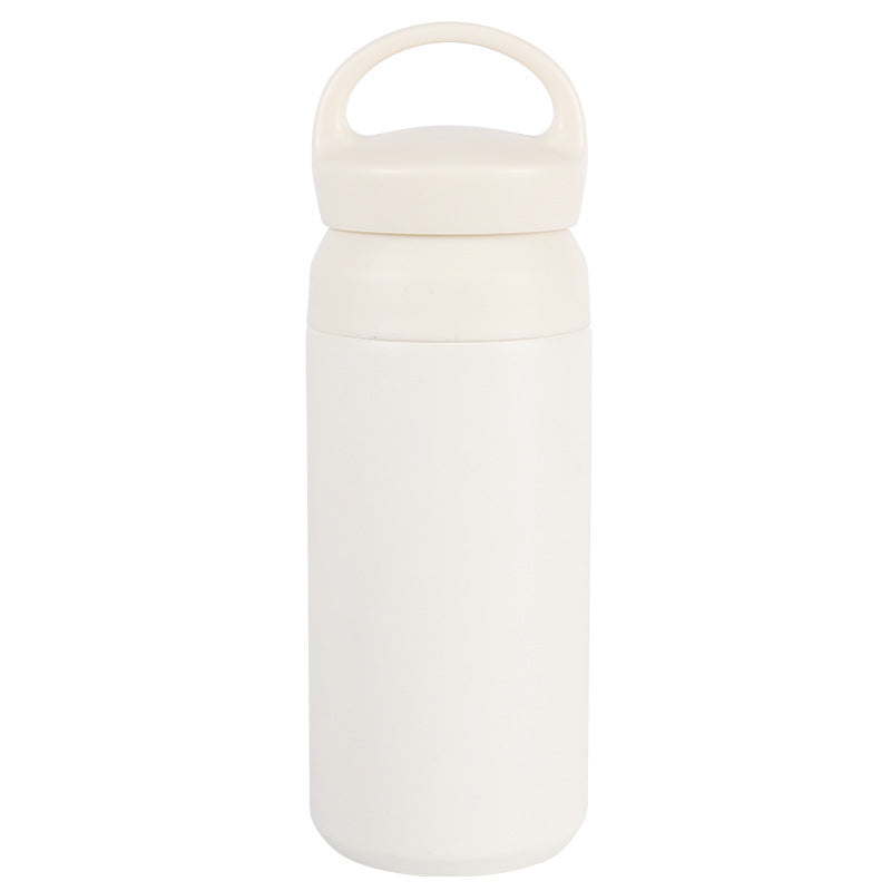 Vaso de viaje de acero inoxidable de doble pared con aislamiento al vacío, 17 oz, con logotipo personalizado y asa, termo portátil para café.