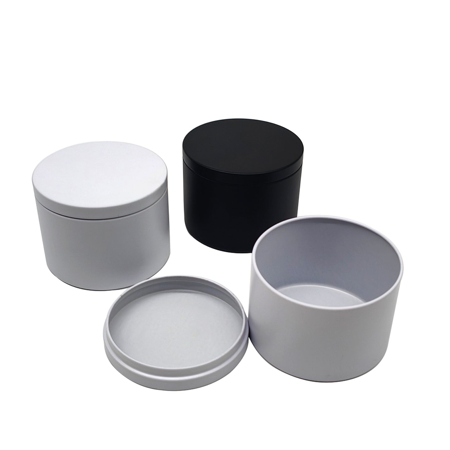 Latas redondas de 4oz y 8oz para velas - Envases metálicos para velas, té, dulces y regalos - Logotipo personalizado disponible