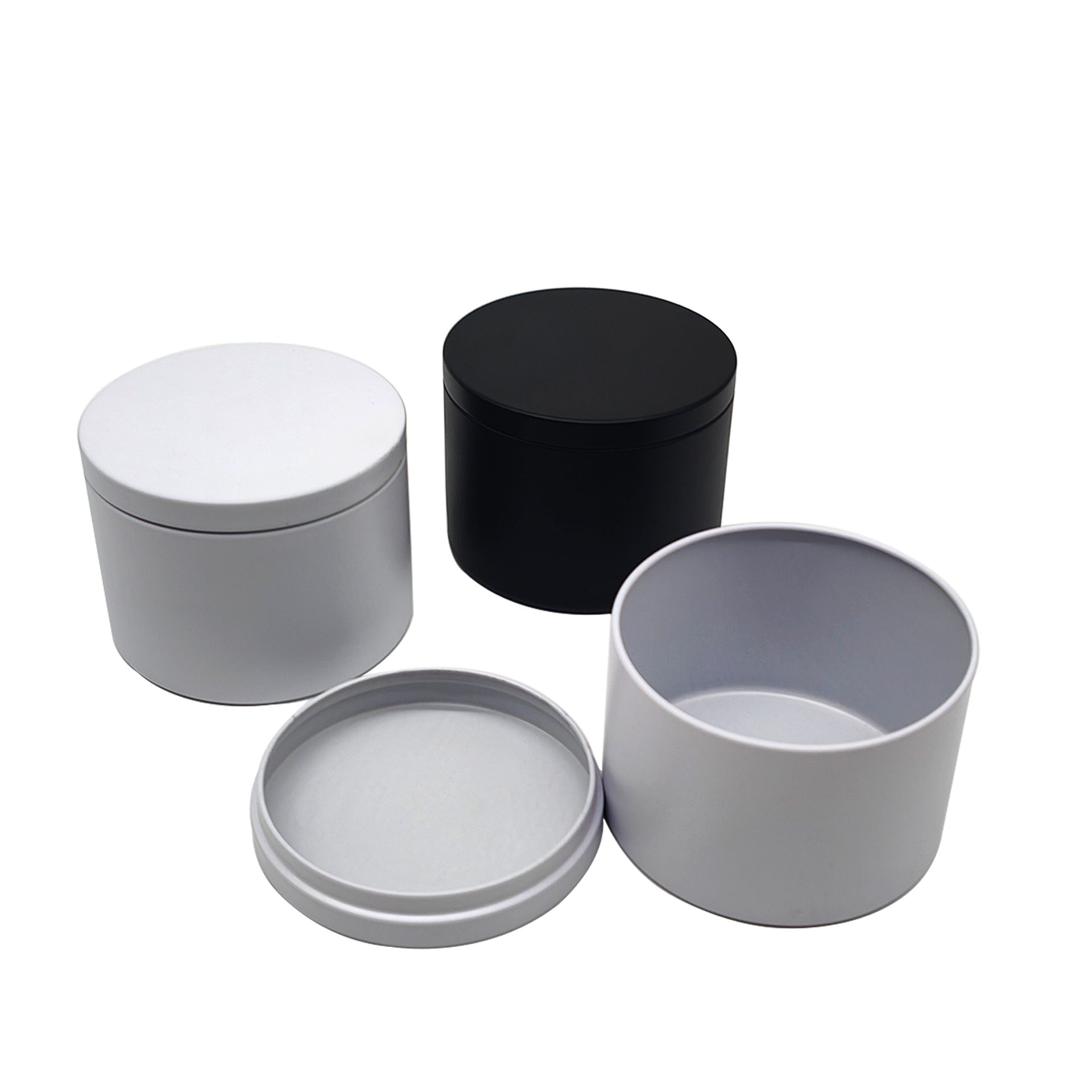 Latas redondas de 4oz y 8oz para velas - Envases metálicos para velas, té, dulces y regalos - Logotipo personalizado disponible