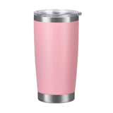 Vaso de acero inoxidable 304 con aislamiento al vacío de doble pared de 20 oz, vaso para coche, con recubrimiento en polvo y tapa, logotipo personalizado disponible.