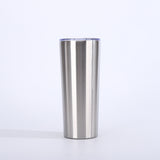 Vaso de cerveza de doble pared con aislamiento al vacío de 22 oz y tapa, taza de viaje de acero inoxidable 304 con recubrimiento en polvo, con impresión de logotipo personalizado disponible.