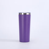 Vaso de cerveza de doble pared con aislamiento al vacío de 22 oz y tapa, taza de viaje de acero inoxidable 304 con recubrimiento en polvo, con impresión de logotipo personalizado disponible.