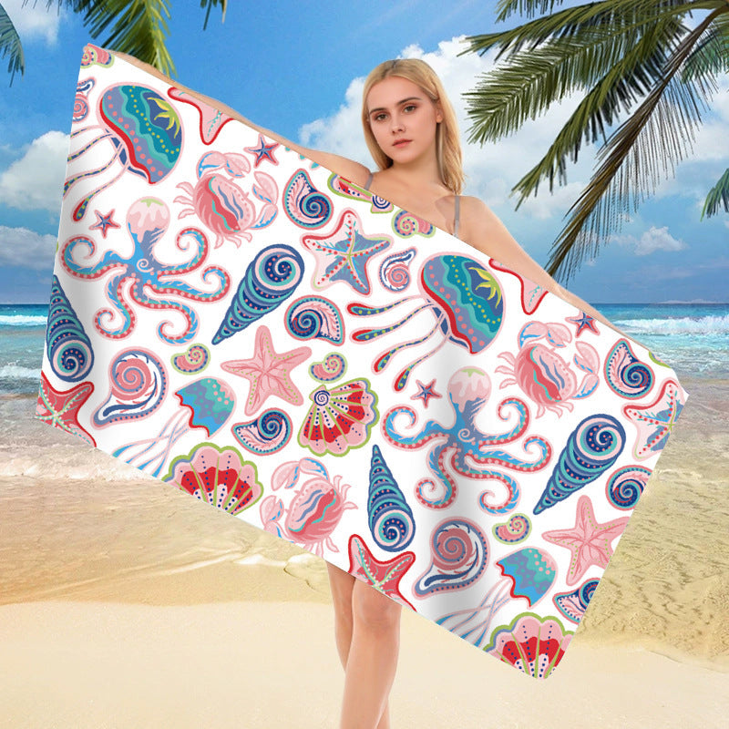Factory Custom Material Craftsmanship Pattern Colorful Sublimation Oversized Sand Free Microfiber Beach Towels