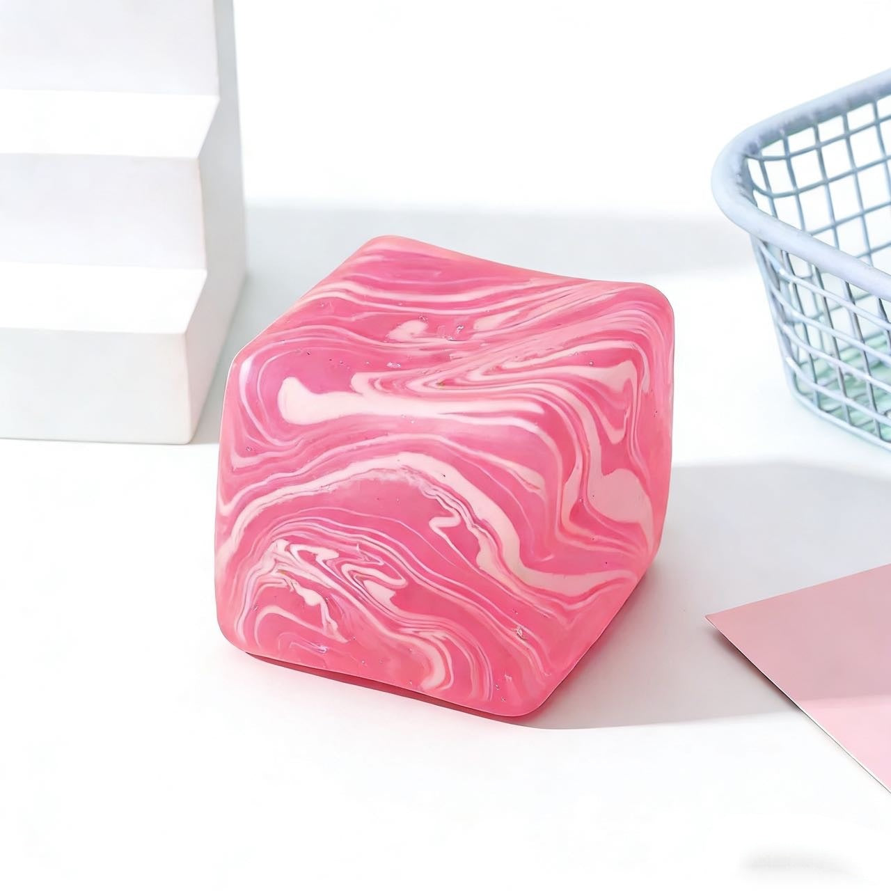 Squishy Cubo de Hielo con Flujo Personalizado de Maltosa, Juguete Antiestrés de Levantamiento Lento, 5 cm (1.97 in)