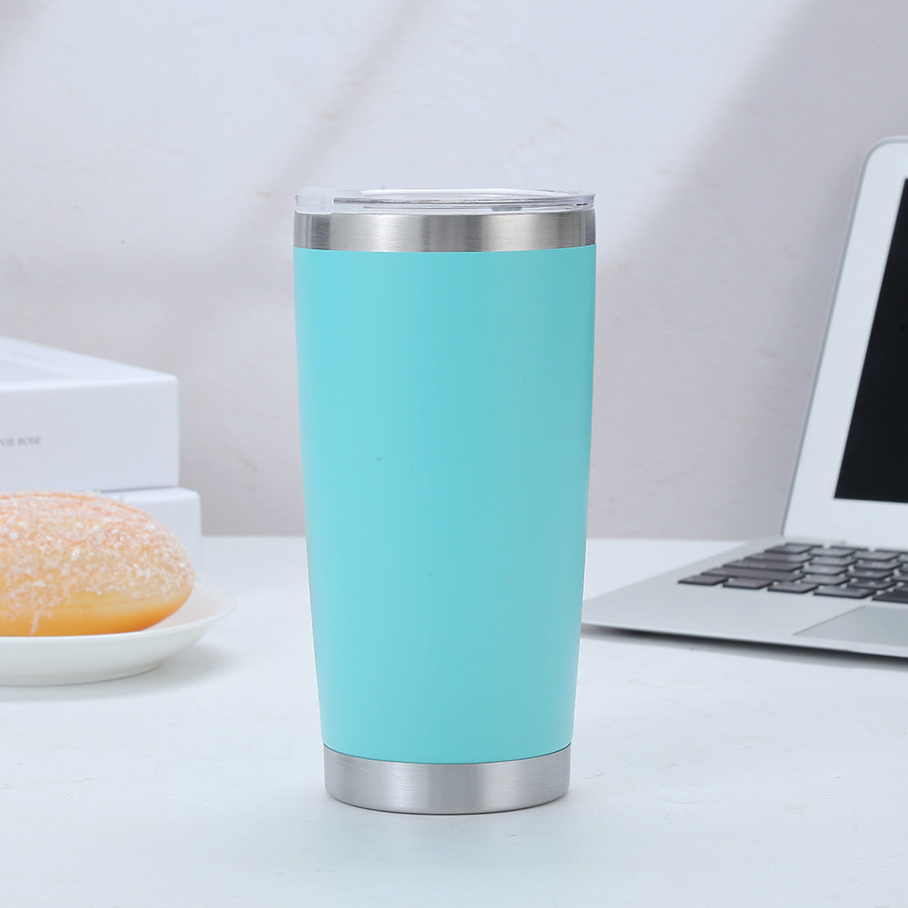 Vaso de acero inoxidable de 20 oz con logotipo personalizado, de fábrica, con aislamiento de doble pared, de acero inoxidable al vacío, con tapas.