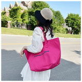 Bolso de Hombro para Mujer de Lona Estampado Personalizado de Gran Capacidad Color Caramelo