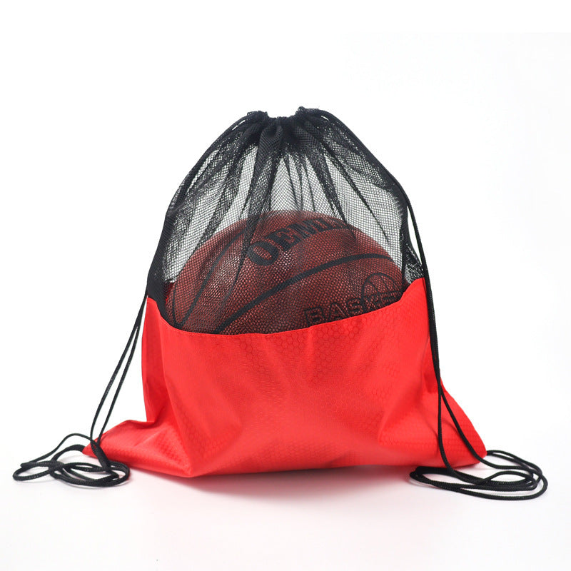 Mesh Pocket Sports Drawstring Backpack (Lightweight Polyester, Custom Logo)