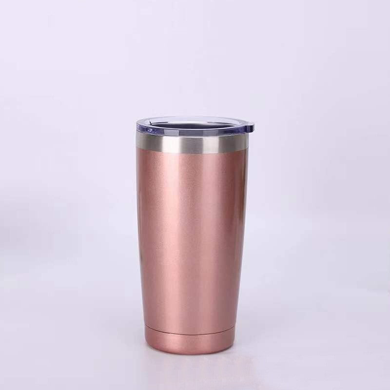 Vaso de acero inoxidable de 20 oz con logotipo personalizado, de fábrica, con aislamiento de doble pared, de acero inoxidable al vacío, con tapas.