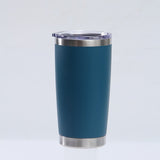 Vaso de acero inoxidable de 20 oz con logotipo personalizado, de fábrica, con aislamiento de doble pared, de acero inoxidable al vacío, con tapas.