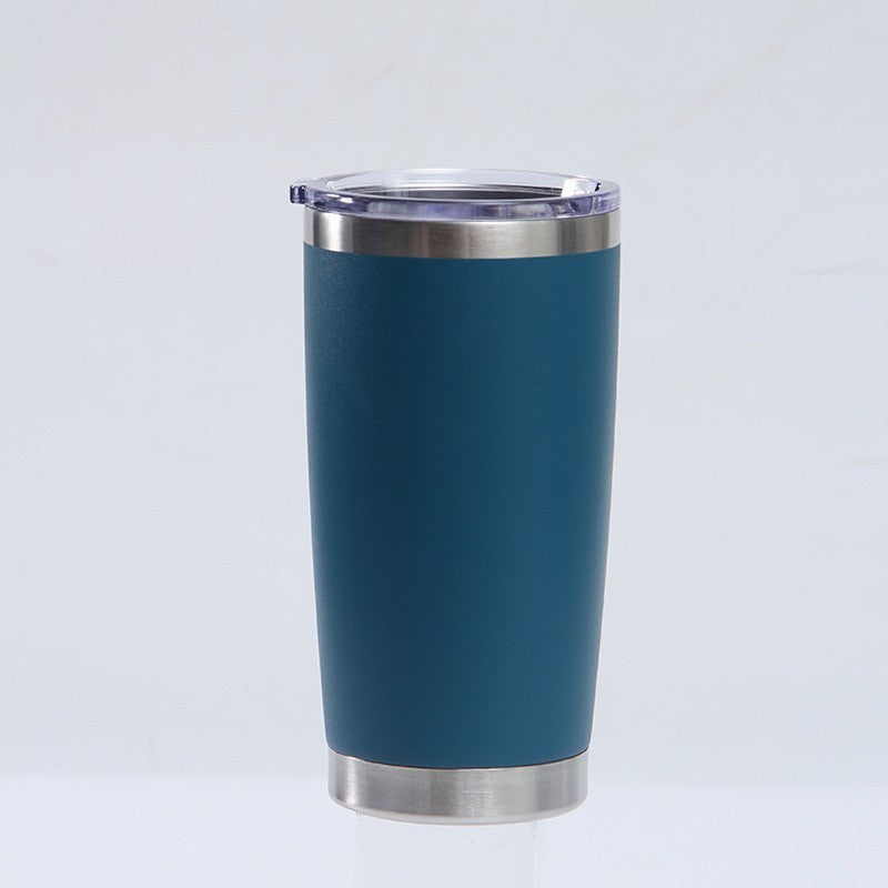 Vaso de acero inoxidable de 20 oz con logotipo personalizado, de fábrica, con aislamiento de doble pared, de acero inoxidable al vacío, con tapas.