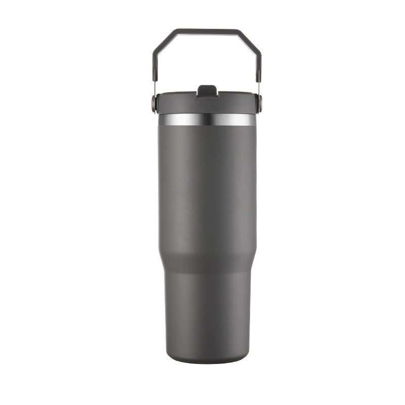 Vaso de viaje con aislamiento al vacío de acero inoxidable 304 de 30 oz con asa, taza de coche de doble pared, taza de café portátil, marca personalizada disponible