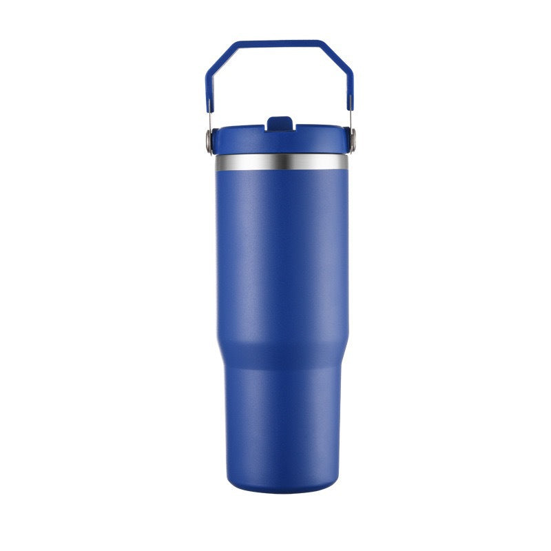 Vaso de viaje con aislamiento al vacío de acero inoxidable 304 de 30 oz con asa, taza de coche de doble pared, taza de café portátil, marca personalizada disponible