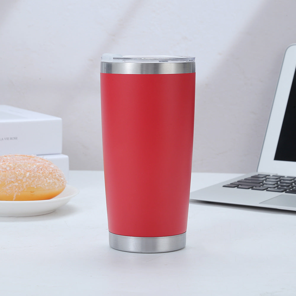 Vaso de acero inoxidable de 20 oz con logotipo personalizado, de fábrica, con aislamiento de doble pared, de acero inoxidable al vacío, con tapas.