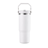 Vaso de viaje con aislamiento al vacío de acero inoxidable 304 de 30 oz con asa, taza de coche de doble pared, taza de café portátil, marca personalizada disponible