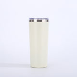 Vaso de cerveza de doble pared con aislamiento al vacío de 22 oz y tapa, taza de viaje de acero inoxidable 304 con recubrimiento en polvo, con impresión de logotipo personalizado disponible.