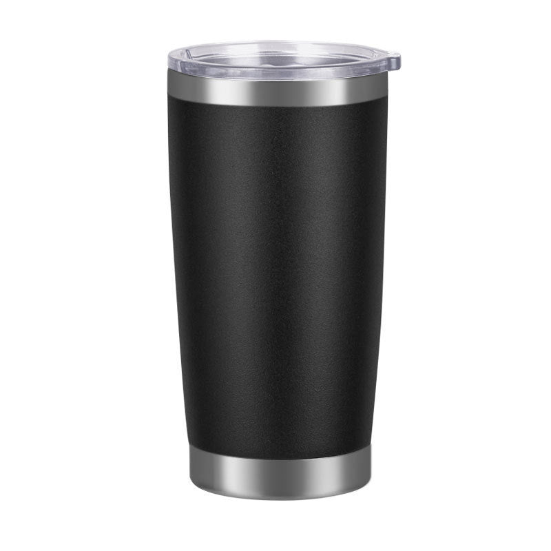 Vaso de acero inoxidable 304 con aislamiento al vacío de doble pared de 20 oz, vaso para coche, con recubrimiento en polvo y tapa, logotipo personalizado disponible.