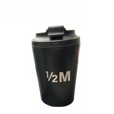 Taza de café cilíndrica de acero inoxidable de 12 oz con aislamiento al vacío, personalizada, para viaje