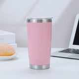 Vaso de acero inoxidable de 20 oz con logotipo personalizado, de fábrica, con aislamiento de doble pared, de acero inoxidable al vacío, con tapas.