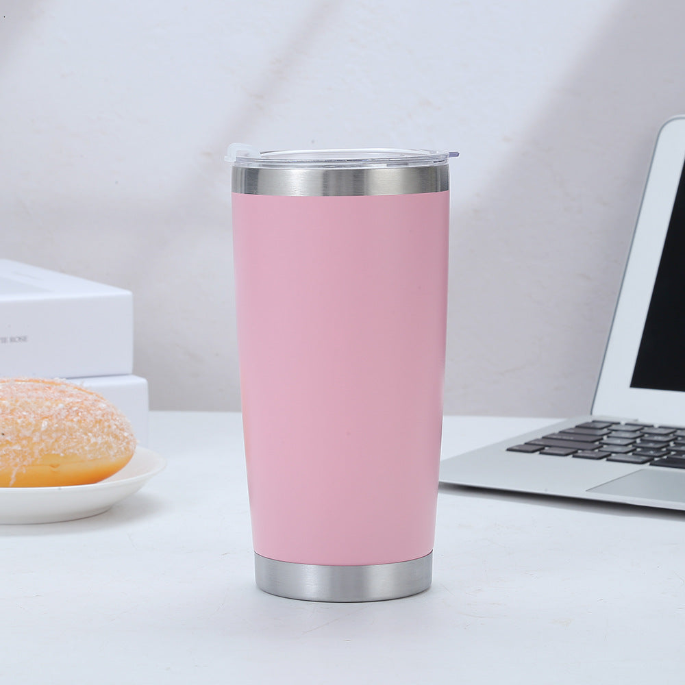 Vaso de acero inoxidable de 20 oz con logotipo personalizado, de fábrica, con aislamiento de doble pared, de acero inoxidable al vacío, con tapas.