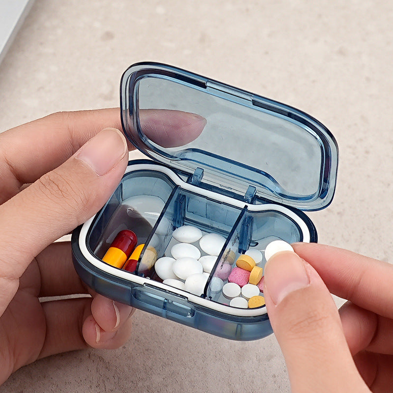 Portable Mini Pill Box with Custom Logo – 3-Grid Travel Pill Organizer for Daily Medication Storage