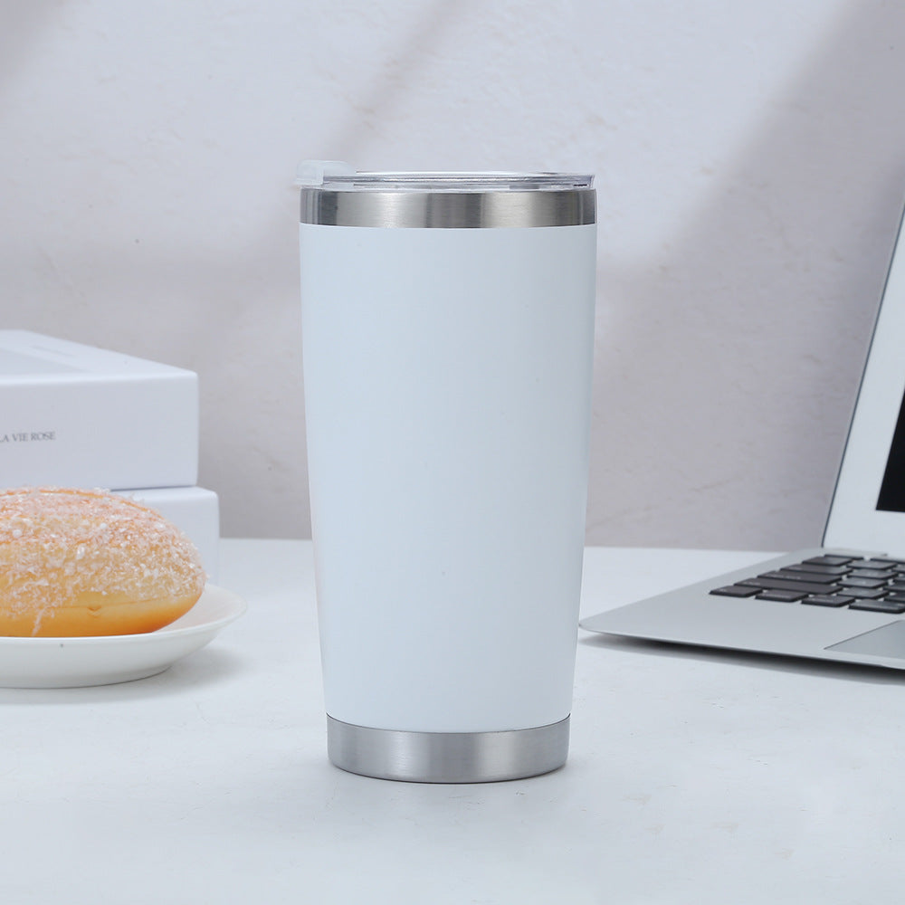 Vaso de acero inoxidable de 20 oz con logotipo personalizado, de fábrica, con aislamiento de doble pared, de acero inoxidable al vacío, con tapas.