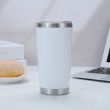 Vaso de acero inoxidable de 20 oz con logotipo personalizado, de fábrica, con aislamiento de doble pared, de acero inoxidable al vacío, con tapas.